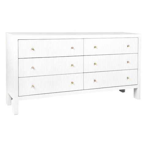 Ariana 160cm 6 Drawer Chest - White - Chests of Drawers - Eleganté