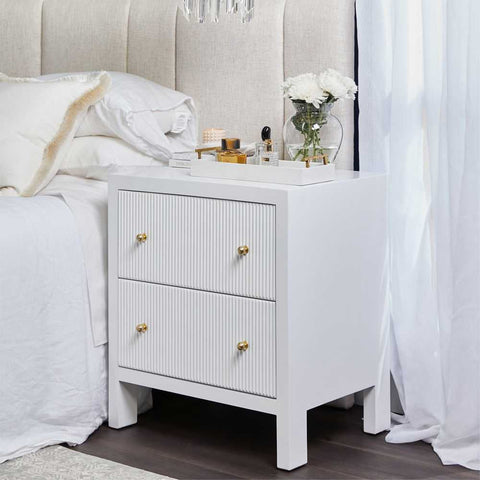 Ariana 67x76cm Bedside Table - White