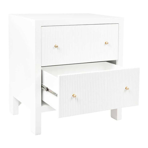 Ariana 67x76cm Bedside Table - White