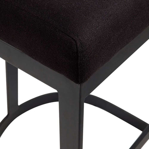 Brooke Black Kitchen Stool - Black Linen - Kitchen and Bar Stools - Eleganté