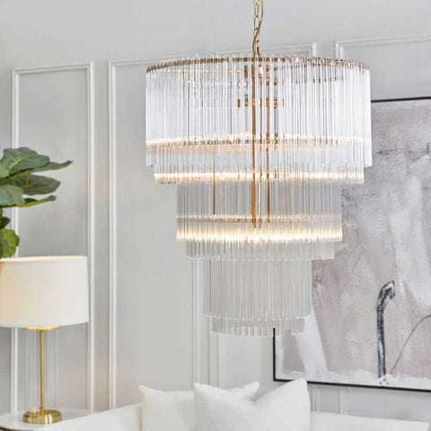 Zara Pendant - 3 Tier Brass - Zara Pendant - 3 Tier Brass - Eleganté