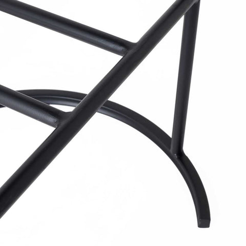 Blackley Black Iron Kitchen Stool - Black Linen - Kitchen and Bar Stools - Eleganté