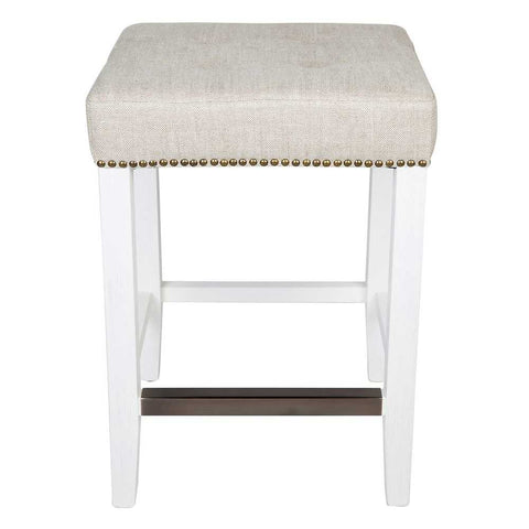 Canyon White Kitchen Stool - Natural Linen - Kitchen and Bar Stools - Eleganté