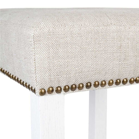 Canyon White Kitchen Stool - Natural Linen - Kitchen and Bar Stools - Eleganté