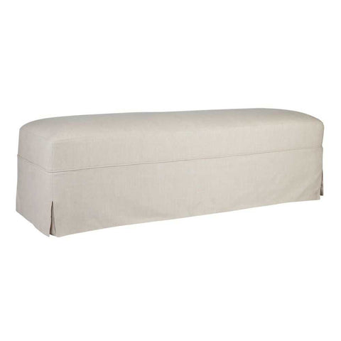 Brighton Slip Cover Bench Ottoman - Natural Linen - Ottomans and Stools - Eleganté