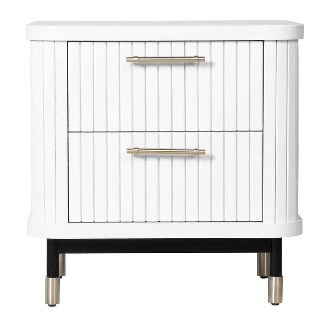 Sophia Bedside Table - White - - Eleganté