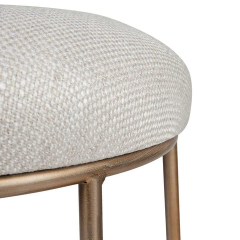Aiden Gold Steel Kitchen Stool - Natural Linen - Kitchen and Bar Stools - Eleganté