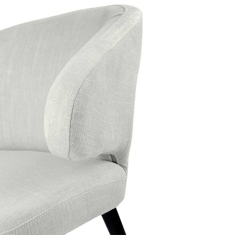 Harlow Black Dining Chair - Natural Linen - Dining Chairs - Eleganté