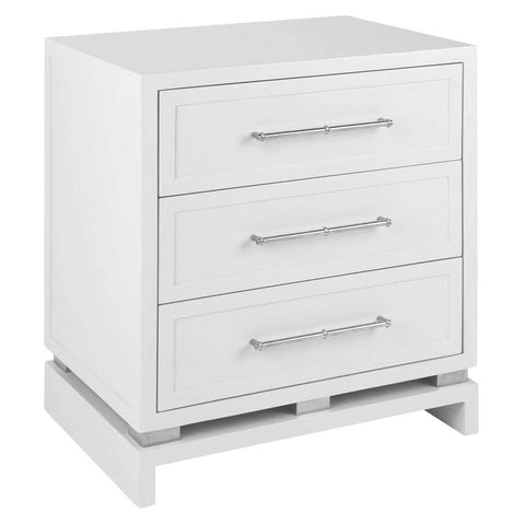Pearl 60x66cm Bedside Table - Large White - OUTLET NSW