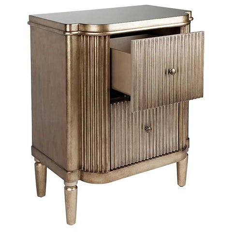 Arielle 60x77cm Bedside Table - Antique Gold