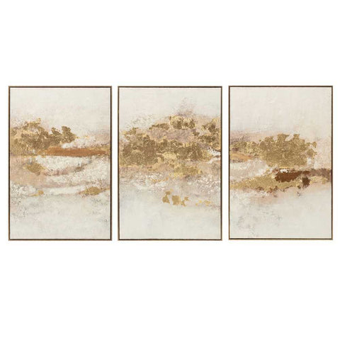Golden Touch Set of Three Canvas Paintings - Canvas Paintings, Oils, Prints, Wall Art - Eleganté