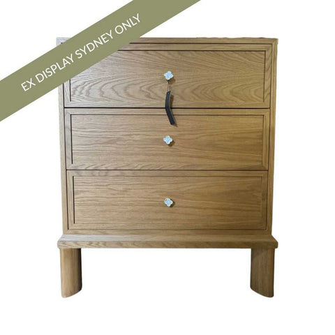 Jill 80cm 3 Drawer Chest - Natural - OUTLET NSW