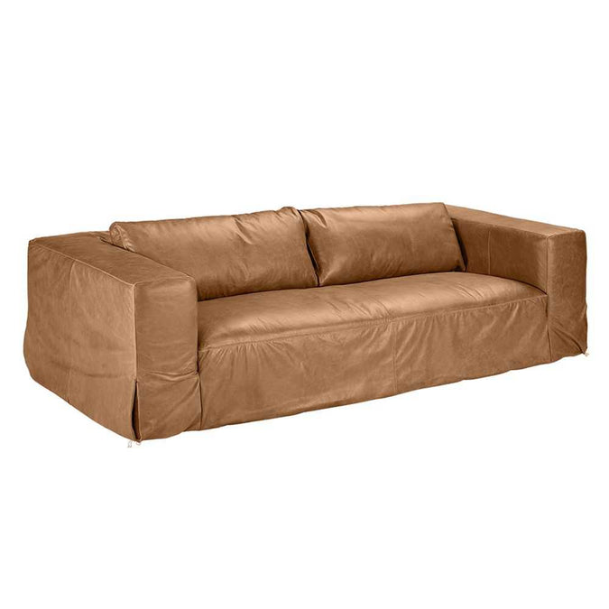 Pomona 3 Seater Sofa - Light Brown Leather - - Eleganté