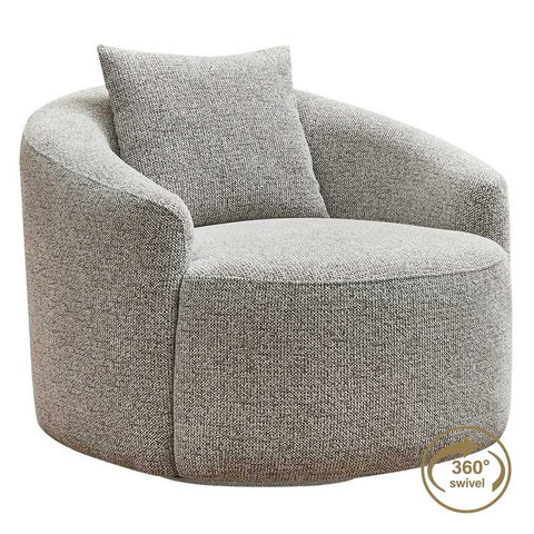 Kira Swivel Arm Chair - Speckle Brown
