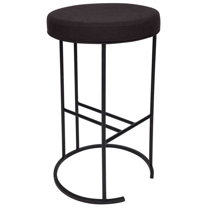  Blackley Black Iron Kitchen Stool - Black Linen -  - Eleganté