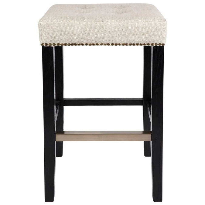  Canyon Black Bar Stool - Natural Linen -  - Eleganté