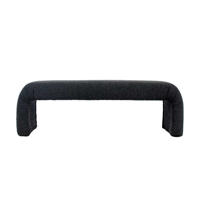  The Curve Bench Ottoman - Black Onyx Boucle -  - Eleganté