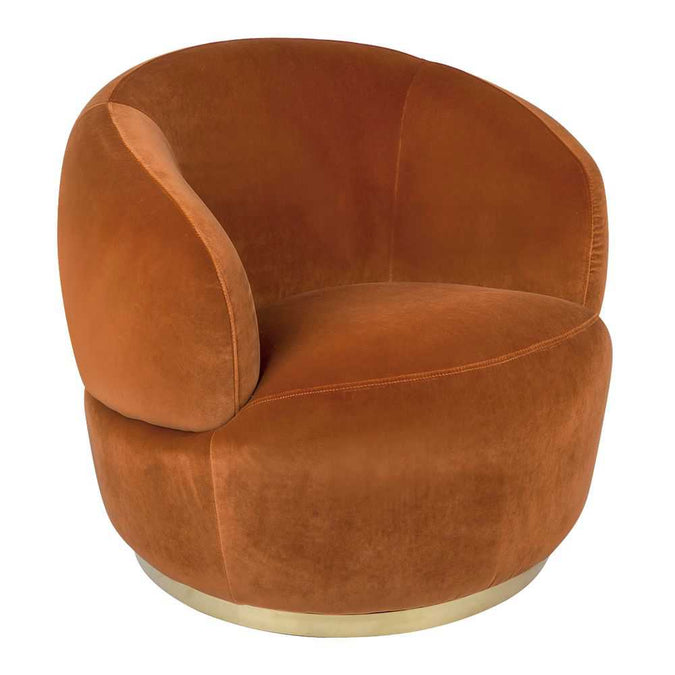  Tubby Swivel Arm Chair - Caramel Velvet -  - Eleganté