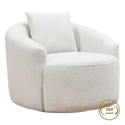 Kira Swivel Arm Chair - Speckle Ecru
