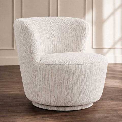 Alberta Swivel Chair - Ivory Weave - Occasional Chairs - Eleganté