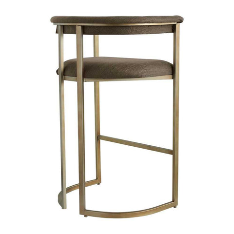 Dino Kitchen Stool with Upholstered Arms - Chocolate Linen - Kitchen and Bar Stools - Eleganté