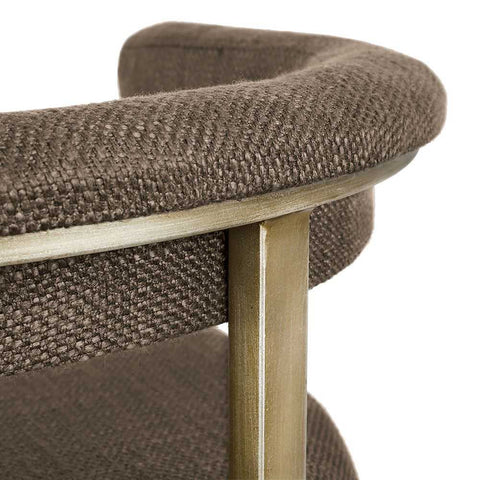 Dino Bar Stool with Upholstered Arms - Chocolate Linen - Kitchen and Bar Stools - Eleganté