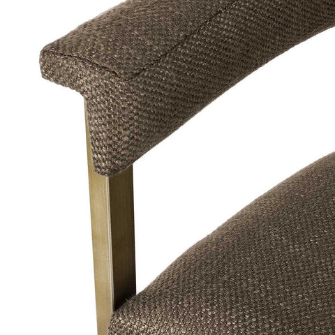 Dino Bar Stool with Upholstered Arms - Chocolate Linen - Kitchen and Bar Stools - Eleganté