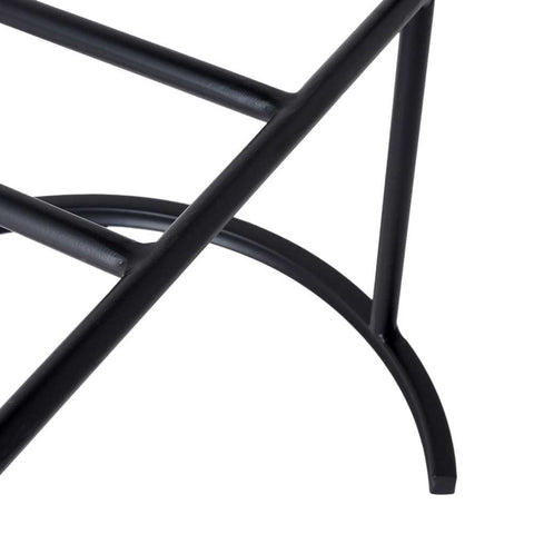 Blackley Black Iron Bar Stool - Natural Linen - Kitchen and Bar Stools - Eleganté