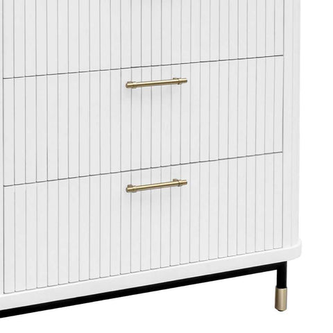 Sophia 96cm 3 Drawer Chest - White - Chests of Drawers - Eleganté