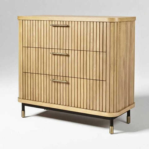 Sophia 96cm Oak 3 Drawer Chest - Natural - Chests of Drawers - Eleganté