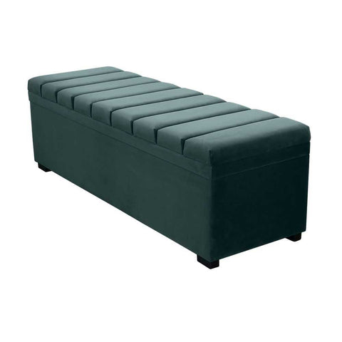 Soho Storage Bench Ottoman - Teal Velvet - Ottomans and Stools - Eleganté