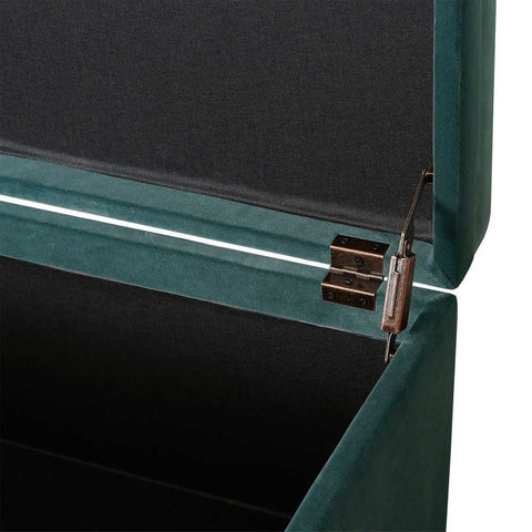 Soho Storage Bench Ottoman - Teal Velvet - Ottomans and Stools - Eleganté