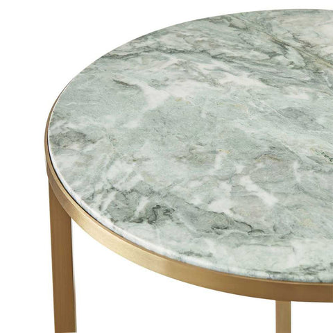 Chloe Dusty Jade Marble Side Table - Gold - Side Tables - Eleganté