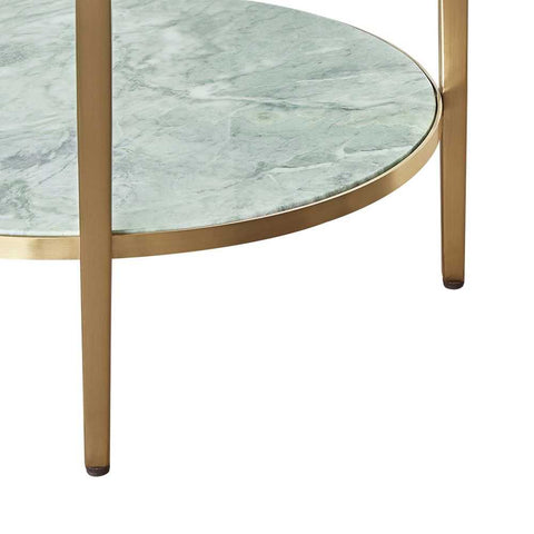 Chloe Dusty Jade Marble Side Table - Gold - Side Tables - Eleganté