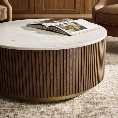 Mason Round Coffee Table - Medium Walnut - Coffee Tables - Eleganté