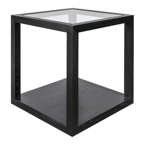 Sadie Oak Square Side Table - Large Black - Side Tables - Eleganté