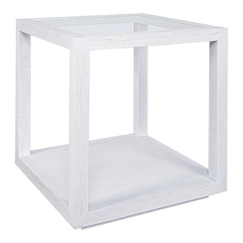 Sadie Oak Square Side Table - Large White - Side Tables - Eleganté