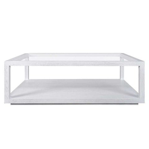 Sadie Oak Rectangle Coffee Table - White - Coffee Tables - Eleganté