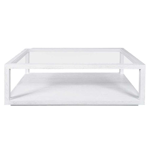 Sadie Oak Rectangle Coffee Table - White - Coffee Tables - Eleganté