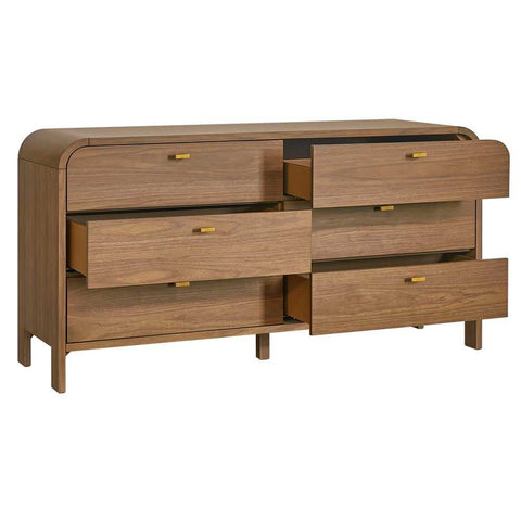 Chisholm 160cm 6 Drawer Chest - Walnut - Chests of Drawers - Eleganté