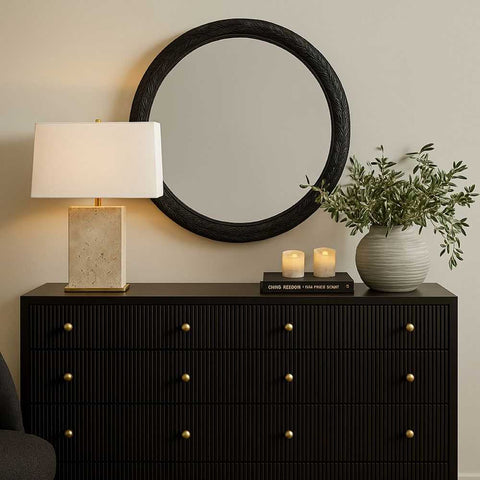 Icarus 91x91cm Wall Mirror - Black - Wall Mirrors - Eleganté