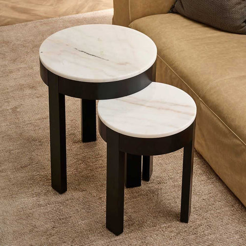 Oliver Marble Side Table - Small Black - Side Tables - Eleganté