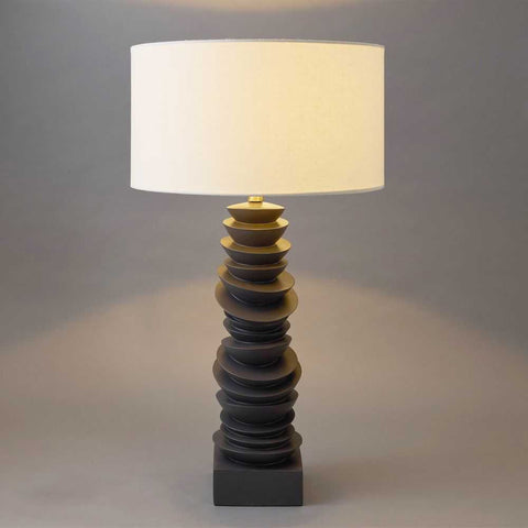 Mendoza Table Lamp - Grey w White Shade - Mendoza Table Lamp - Grey w White Shade - Eleganté