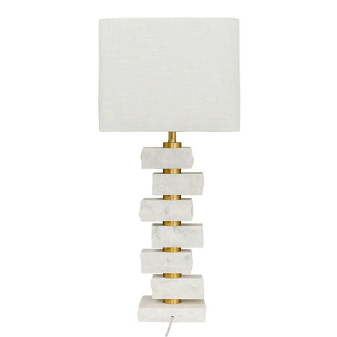Hamburg Marble Table Lamp - White - Hamburg Marble Table Lamp - White - Eleganté