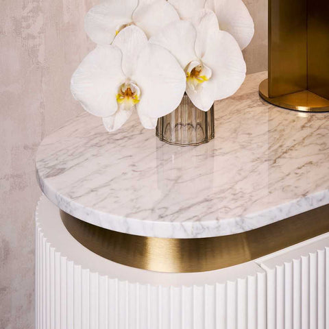 Demarco 76x60cm Bedside Table - White - Bedside Tables - Eleganté