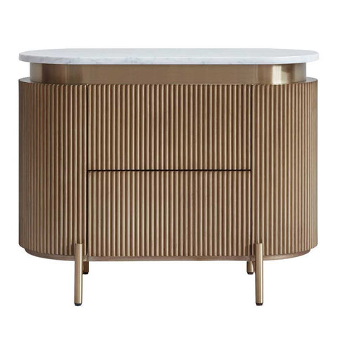 Demarco 76x60cm Bedside Table - Antique Gold - Bedside Tables - Eleganté