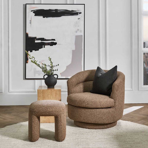 Holly Swivel Arm Chair - Cocoa Mocha - Occasional Chairs - Eleganté