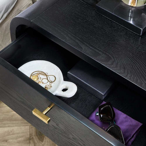 Chisholm 60x60cm Bedside Table - Black - Bedside Tables - Eleganté
