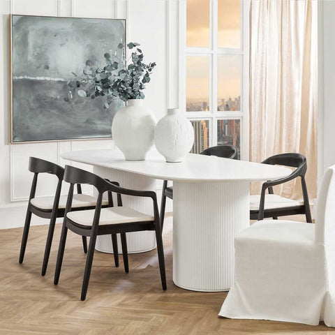 Arlo Oval Dining Table - 2.4m White - Dining Tables - Eleganté