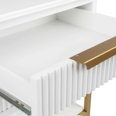 Aimee 55x60cm Bedside Table - White - Bedside Tables - Eleganté
